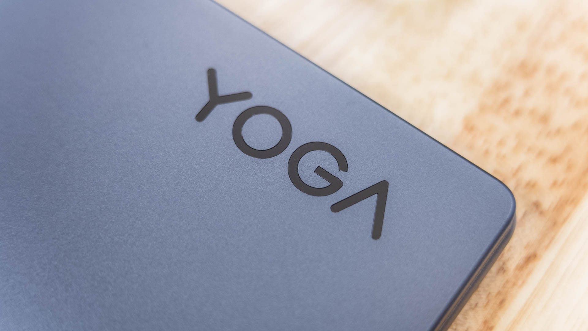 Close up of the Yoga logo on the Lenovo Yoga 7i Gen 8