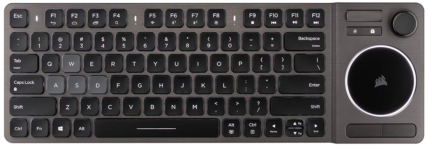 The Corsair K83 keyboard, from the top.