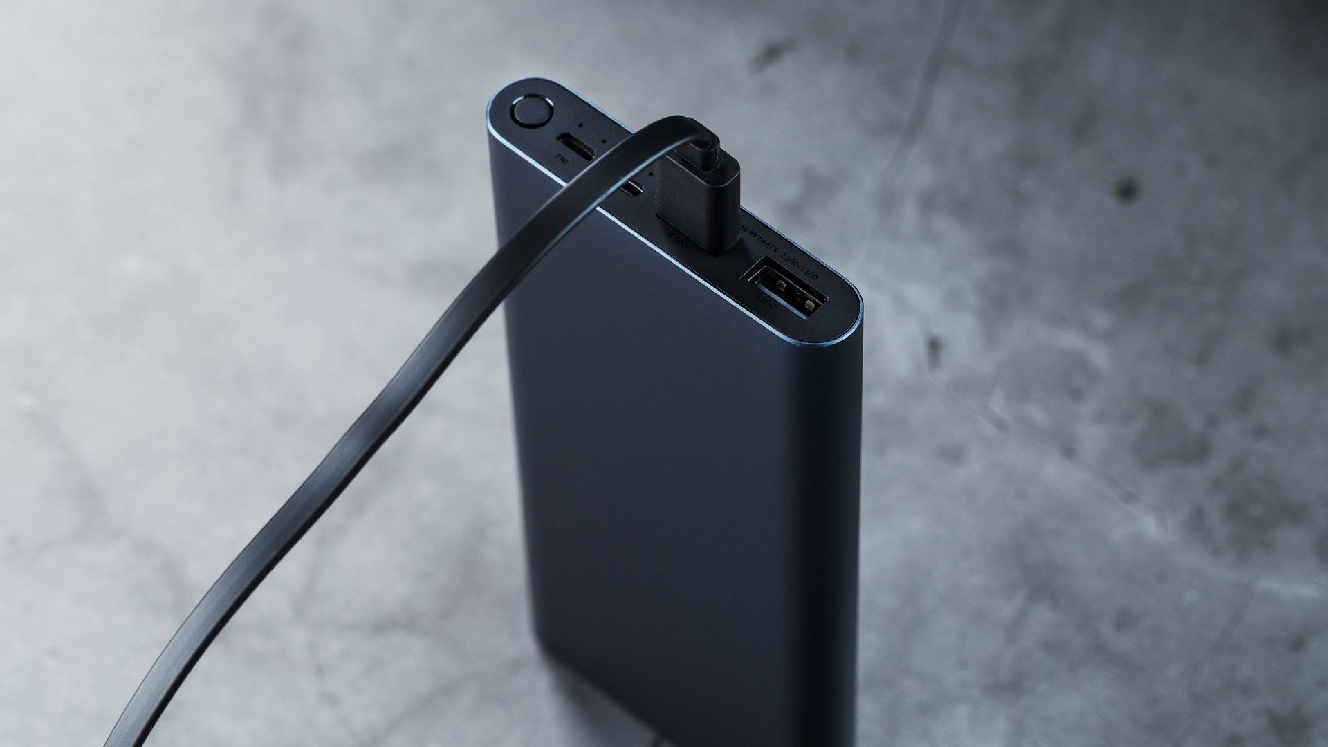 A portable battery with a USB-C cable