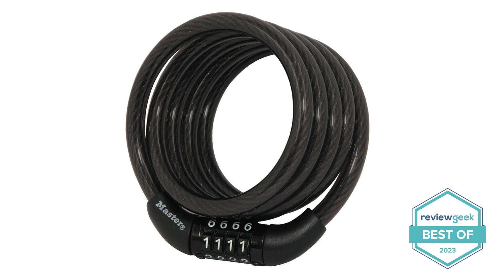 Master Lock 8143D Bike Combination Lock Cable on a white background