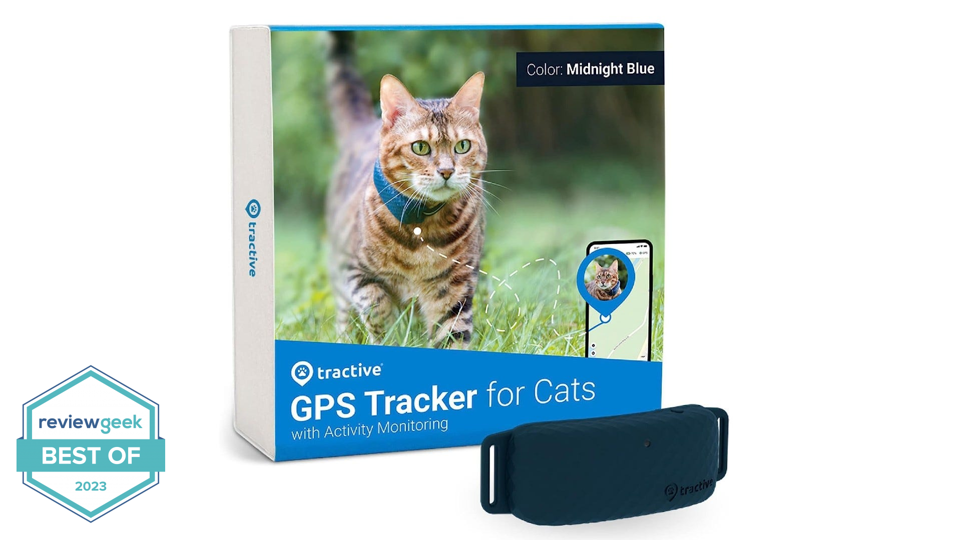 Tractive TRAMINDB Pet GPS Tracker for Cats on a white background